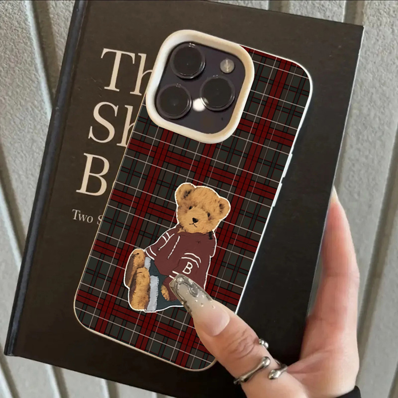 Grid Retro Teddy Bear Pattern  - đánh giá và giá Soft Plush Doll